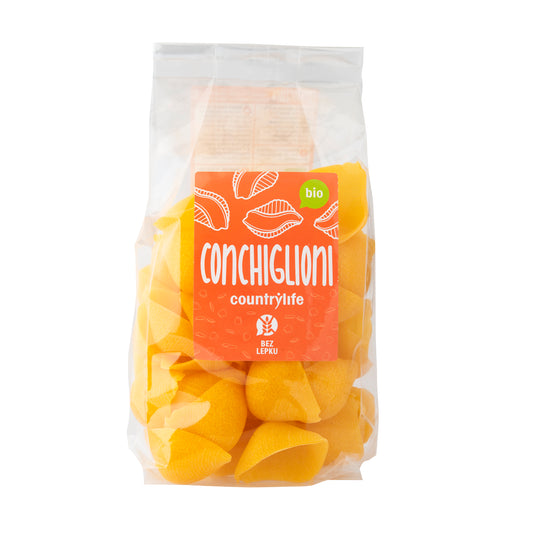 260189 Těstoviny conchiglioni kukuřično-rýžové 300 g BIO   COUNTRY LIFE-1