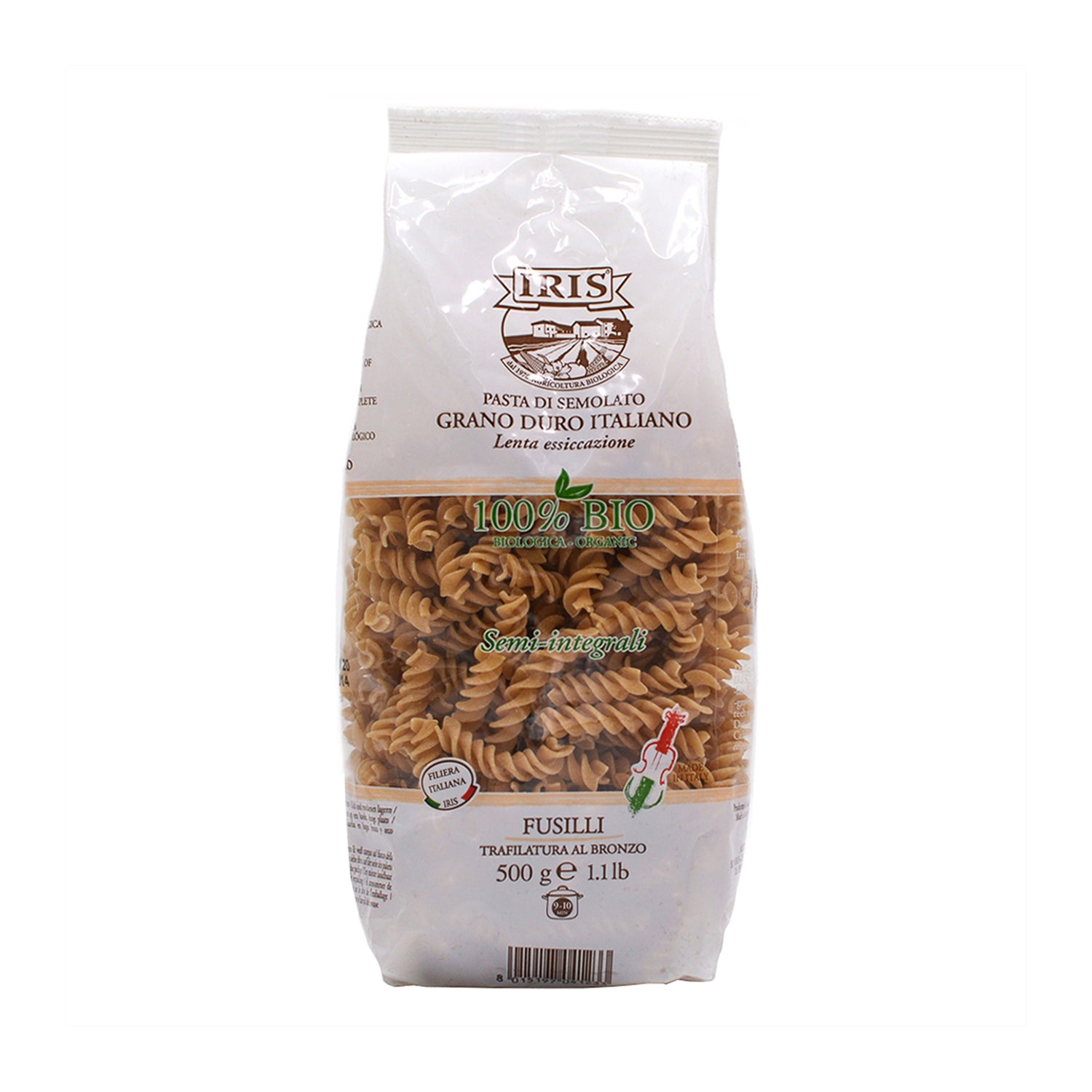 260192 Těstoviny fusilli polocelozrnné 500 g BIO   IRIS-1