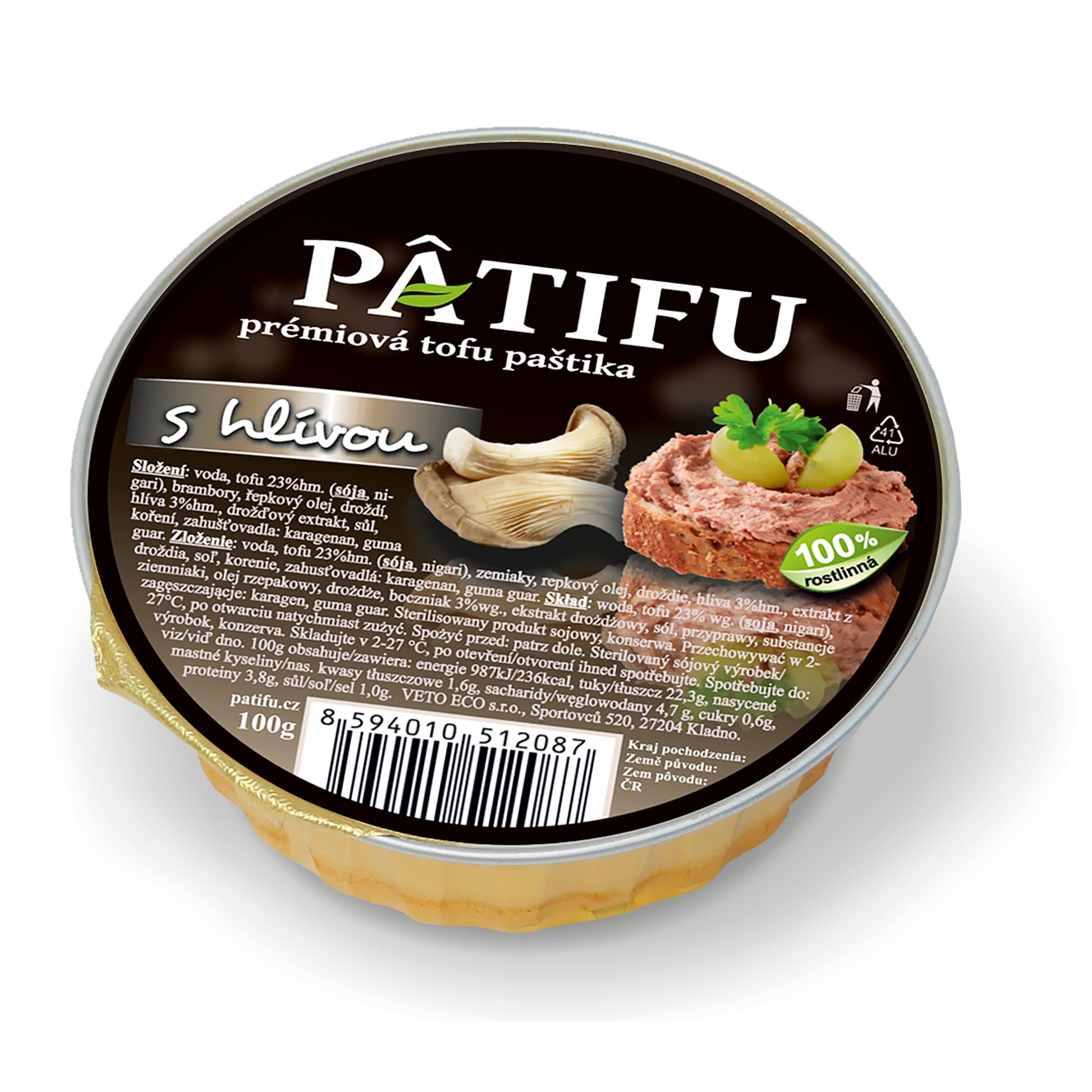 312027 Paštika PATIFU s hlívou 100 g   VETO ECO-1