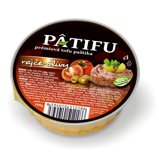 312035 Paštika PATIFU rajče a olivy 100 g   VETO ECO-1