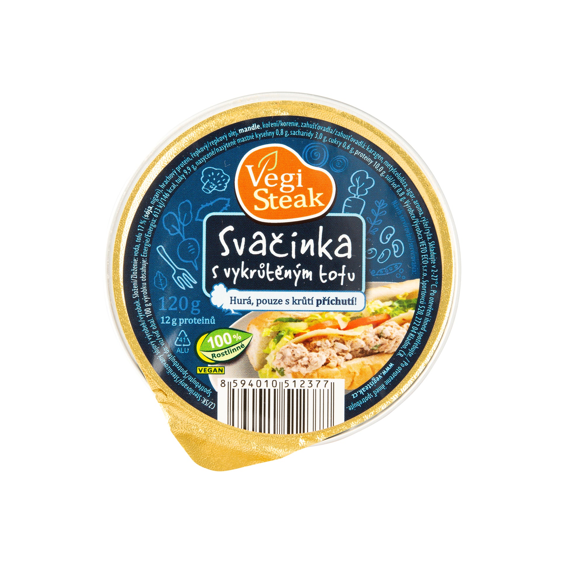 312052 VegiSteak pomazánka Svačinka s vykrůtěným tofu 120 g   VETO ECO-1