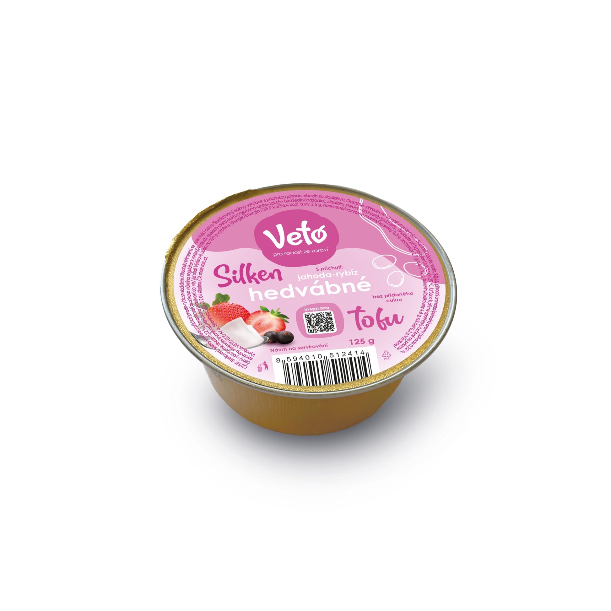312065 Tofu hedvábné s příchutí jahoda a rybíz 125 g   VETO ECO-1