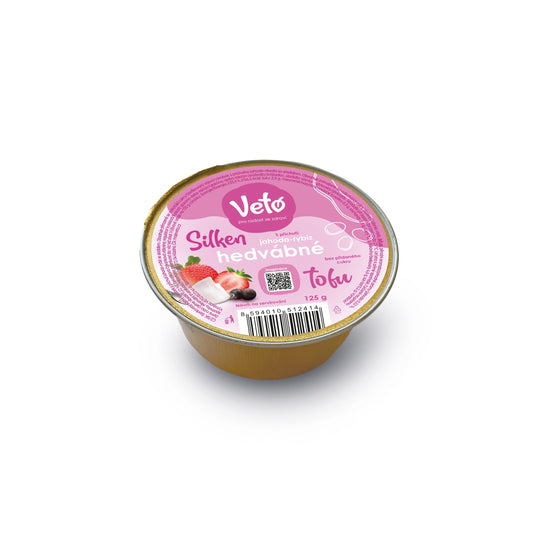 312065 Tofu hedvábné s příchutí jahoda a rybíz 125 g   VETO ECO-1