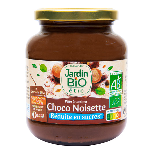 320016 Pomazánka čokoládovo-lísková se sníženým obsahem cukru 350 g BIO   JARDIN BIO-1