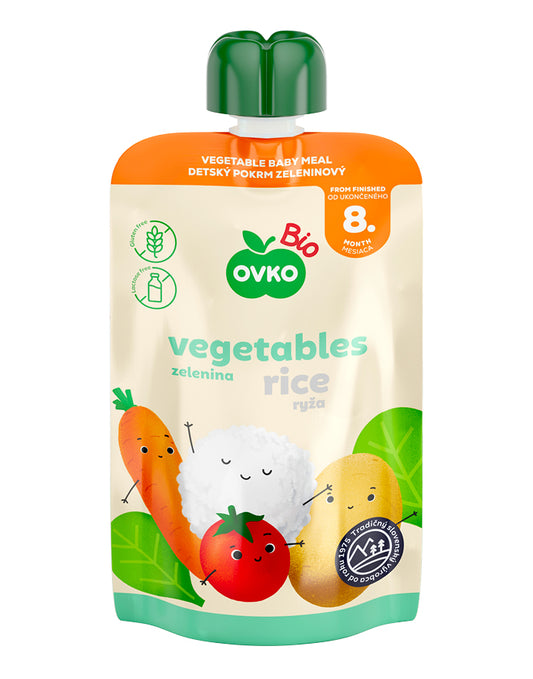 330081 Příkrm zeleninová směs, rýže 90 g BIO   OVKO-2