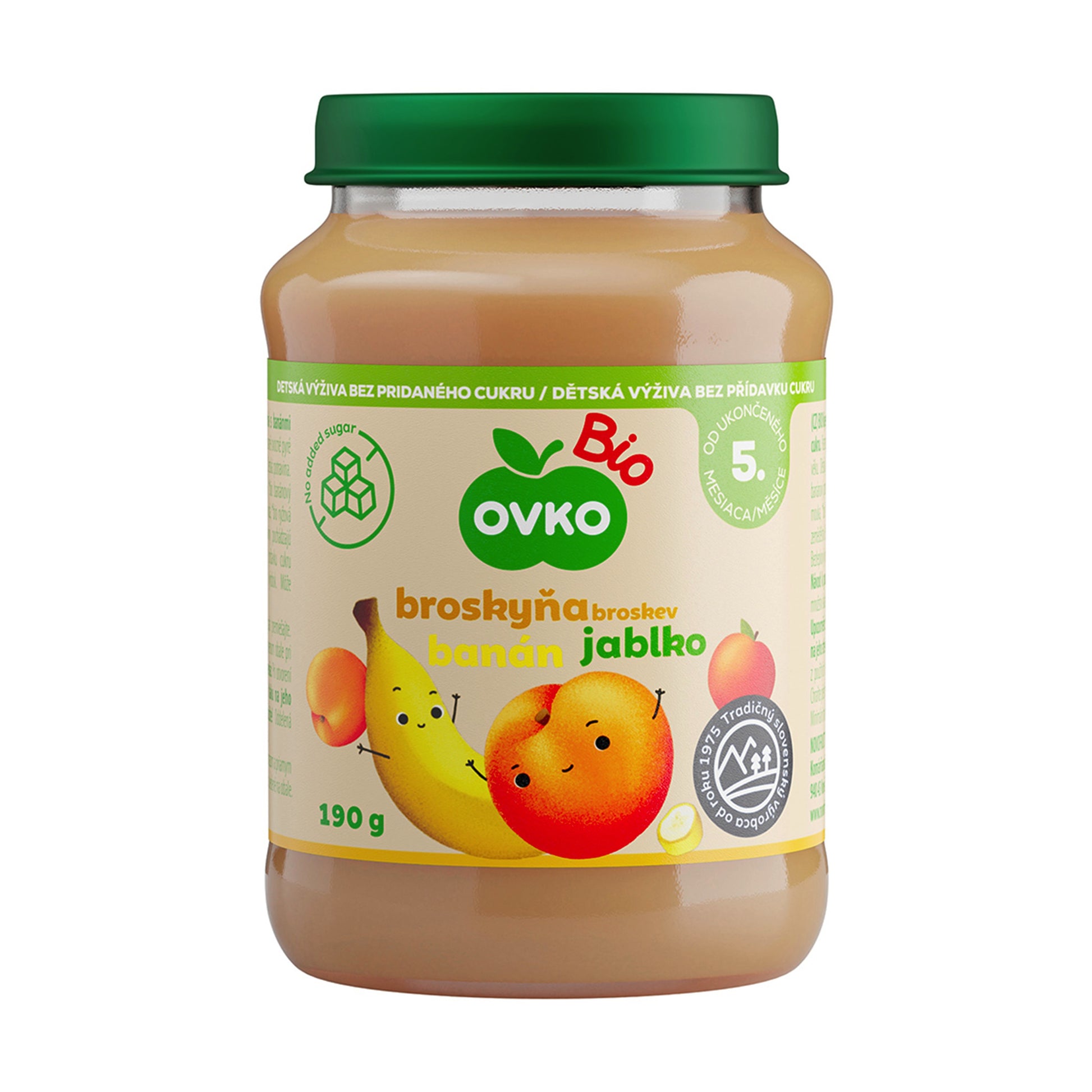 330123 Příkrm ovocný broskev, banán, jablko 190 g BIO   OVKO-1