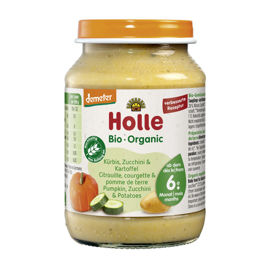 330133 Příkrm dýně, cuketa, brambory 190 g BIO   HOLLE