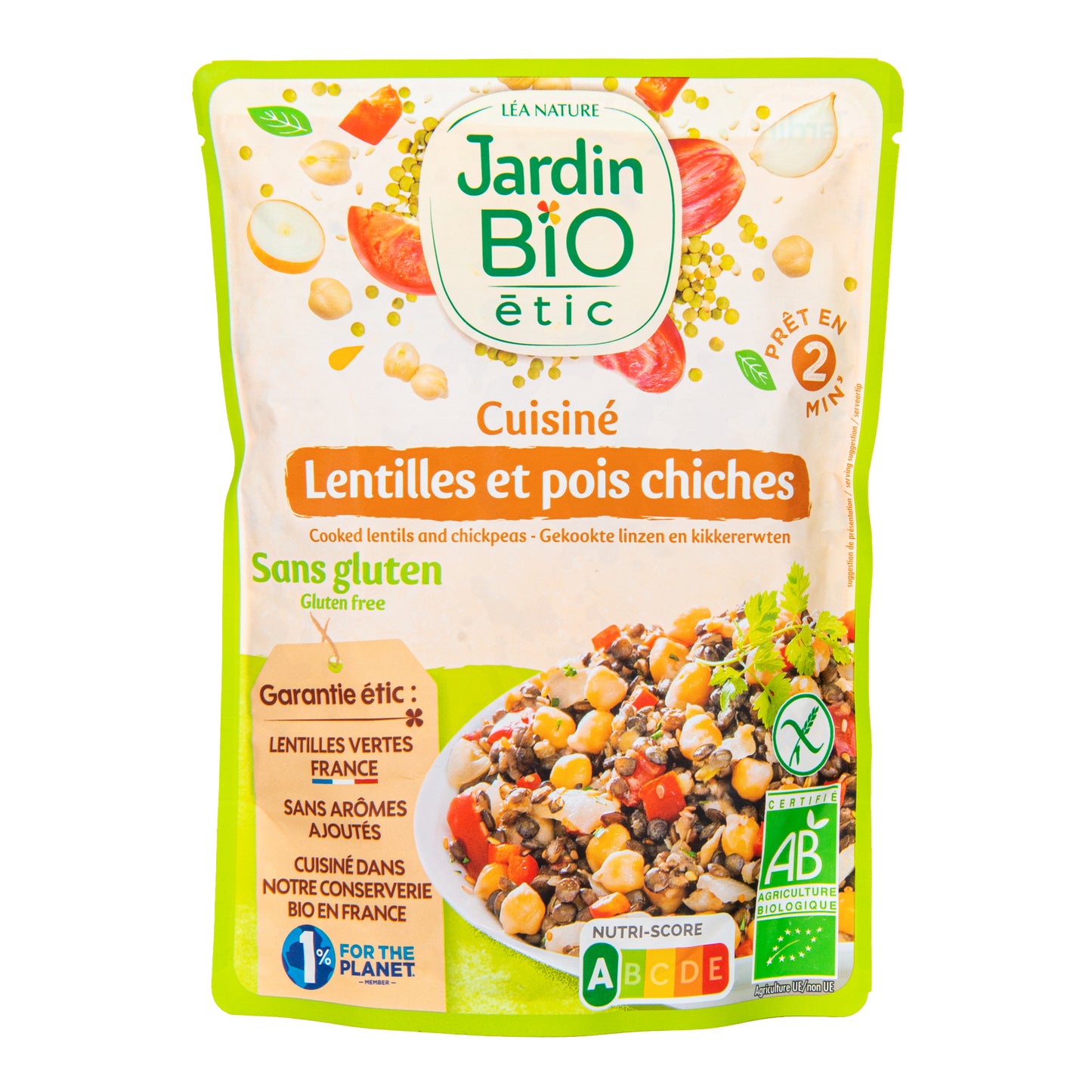 341041 Hotový pokrm bezlepkový – vařená čočka s cizrnou 250 g BIO   JARDIN BIO-1