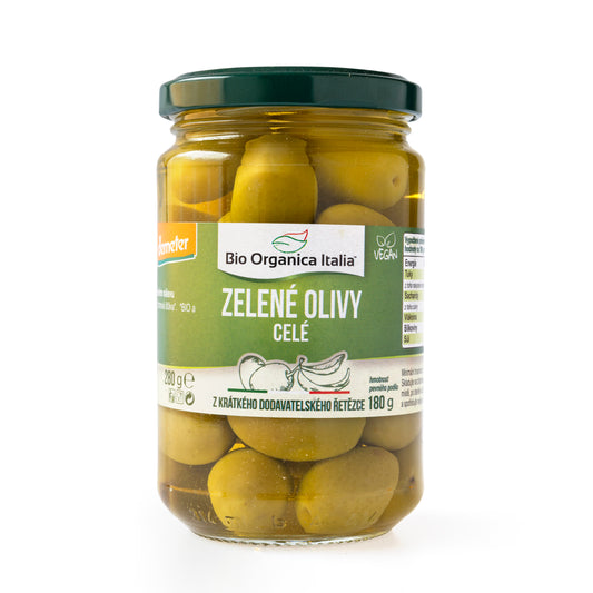 430142 Olivy zelené celé ve slaném nálevu 280 g BIO   BIO ORGANICA ITALIA-1