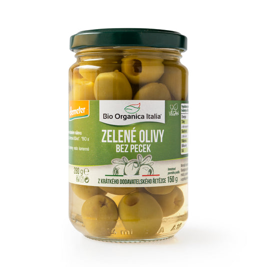 430144 Olivy zelené ve slaném nálevu bez pecek 280 g BIO   BIO ORGANICA ITALIA-1