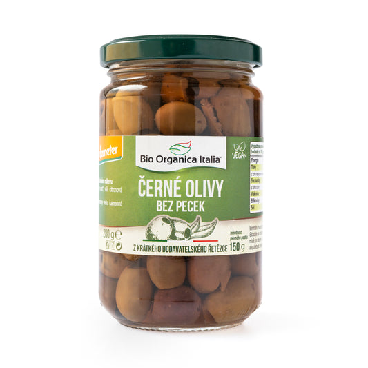 430145 Olivy černé ve slaném nálevu bez pecek 280 g BIO   BIO ORGANICA ITALIA-1
