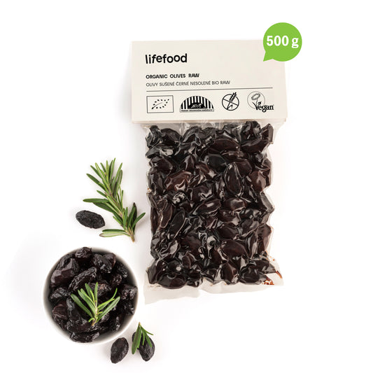 430155 Olivy Botija černé sušené bez pecek raw 500 g BIO   LIFEFOOD-1