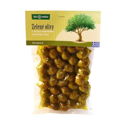 430164 Olivy zelené v extra panenském olivovém oleji 250 g BIO   BIO NEBIO-1