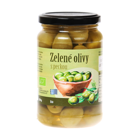 430165 Olivy zelené s peckou v nálevu 370 g BIO   BIO NEBIO-1