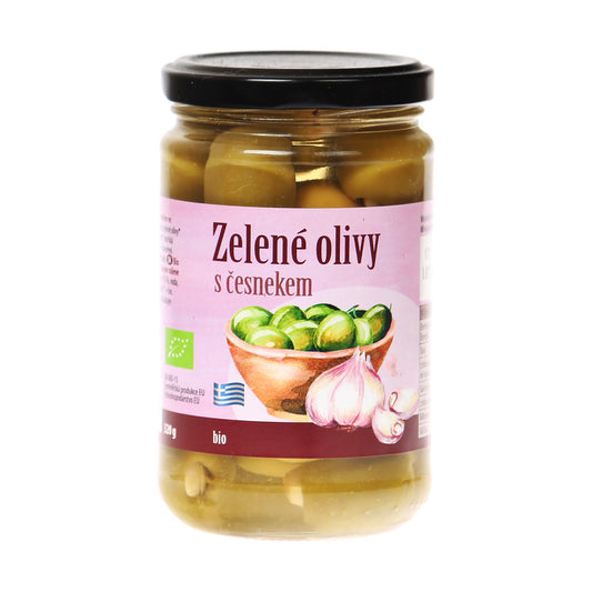 430166 Olivy zelené plněné česnekem 320 g BIO   BIO NEBIO-1