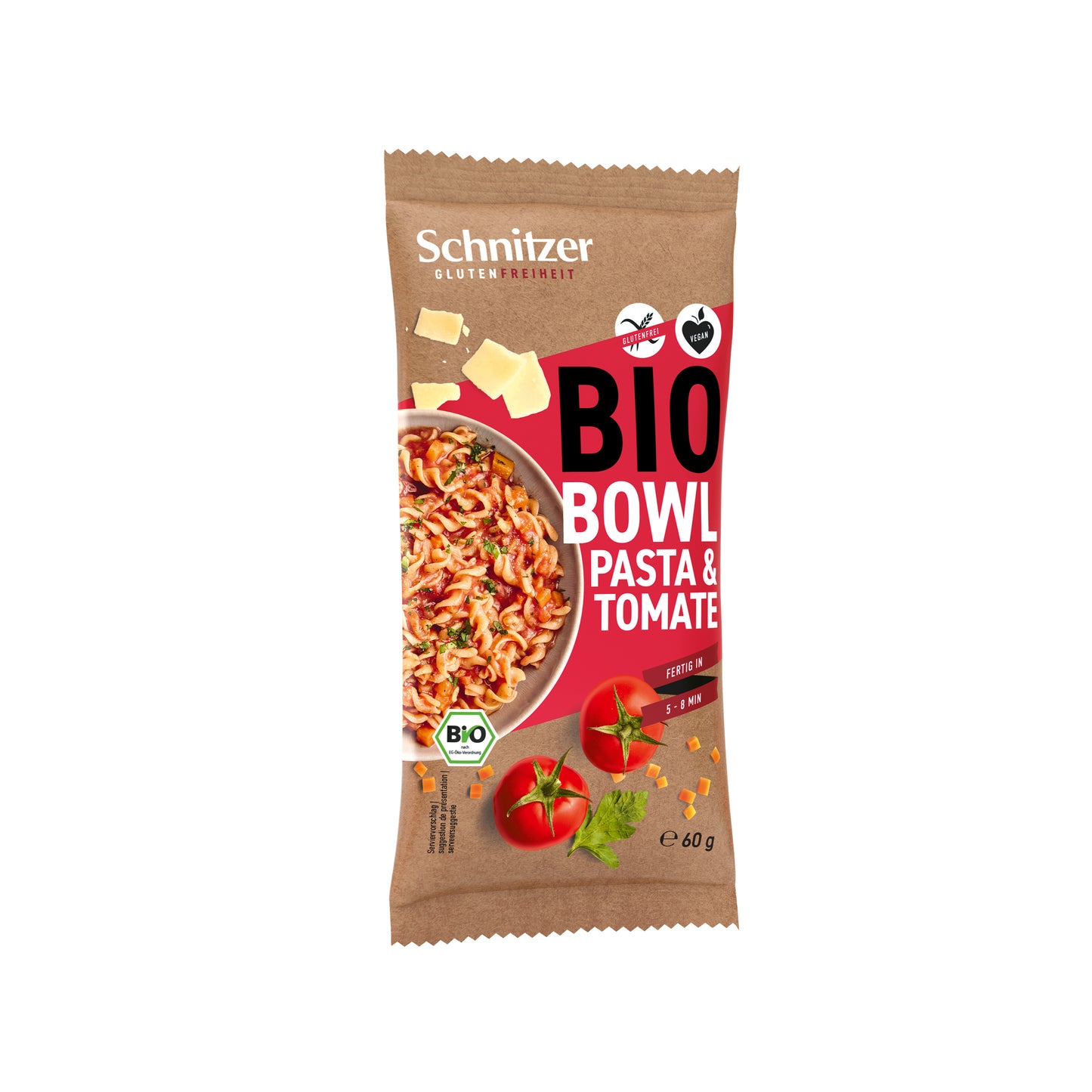 440269 Těstoviny bezlepkové v rajčatové omáčce instantní 60 g BIO    SCHNITZER-1