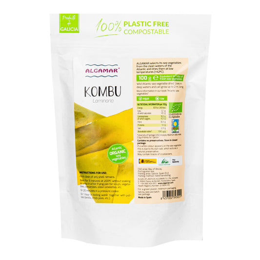 480001 Mořské řasy Kombu 100 g BIO   ALGAMAR-1
