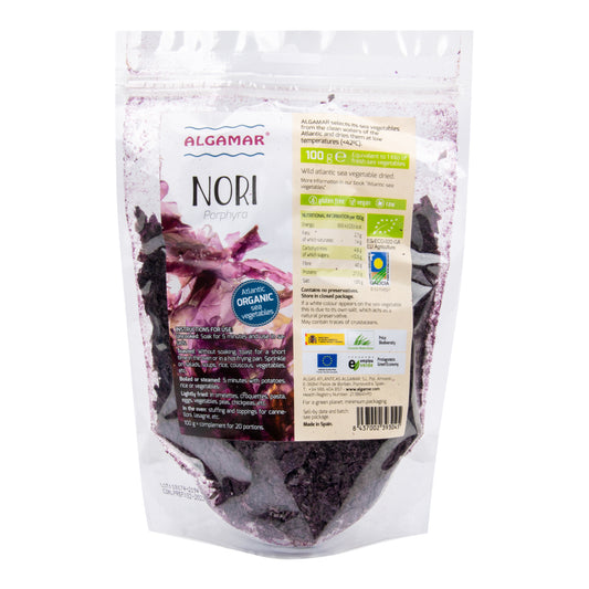 480002 Mořské řasy Nori vločky 100 g BIO   ALGAMAR-1