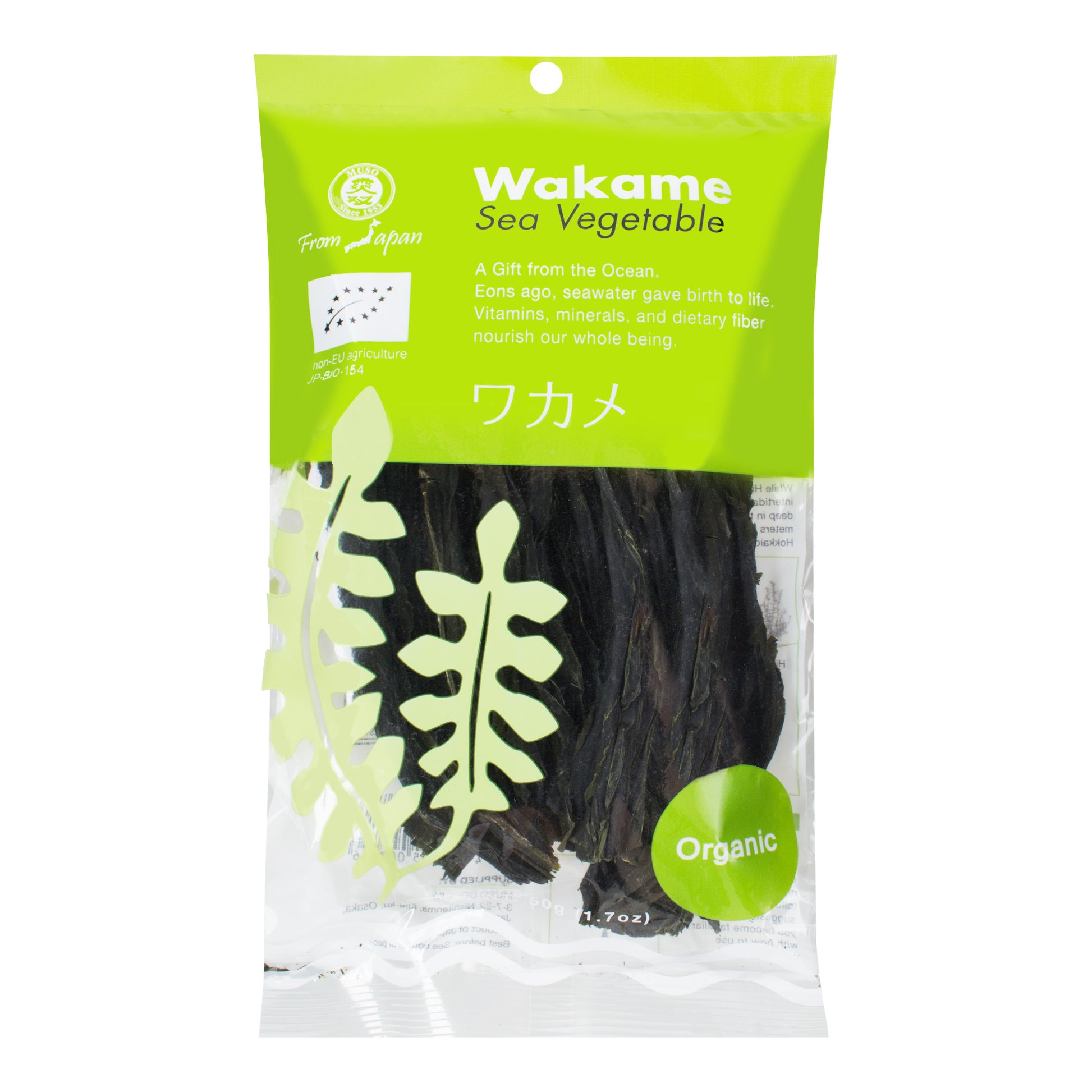 480011 Mořské řasy Wakame 50 g BIO   MUSO-1
