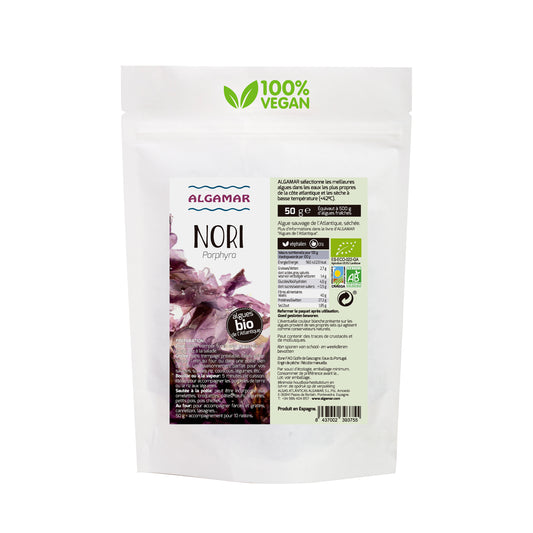 480012 Mořské řasy Nori vločky 50 g BIO   ALGAMAR-1