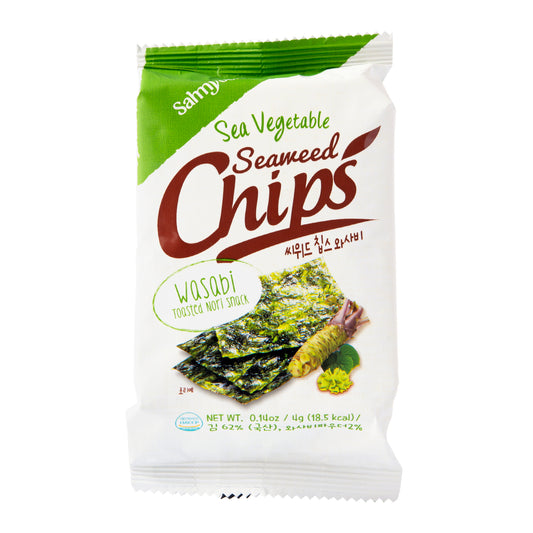 482036 Mořské řasy Snack pražené Nori s příchutí Wasabi 4 g   SAHMYOOKFOODS-1