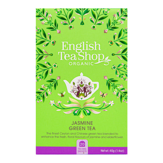 510338 Čaj Zelený s jasmínem a květem bezu 20 sáčků BIO   ENGLISH TEA SHOP-1
