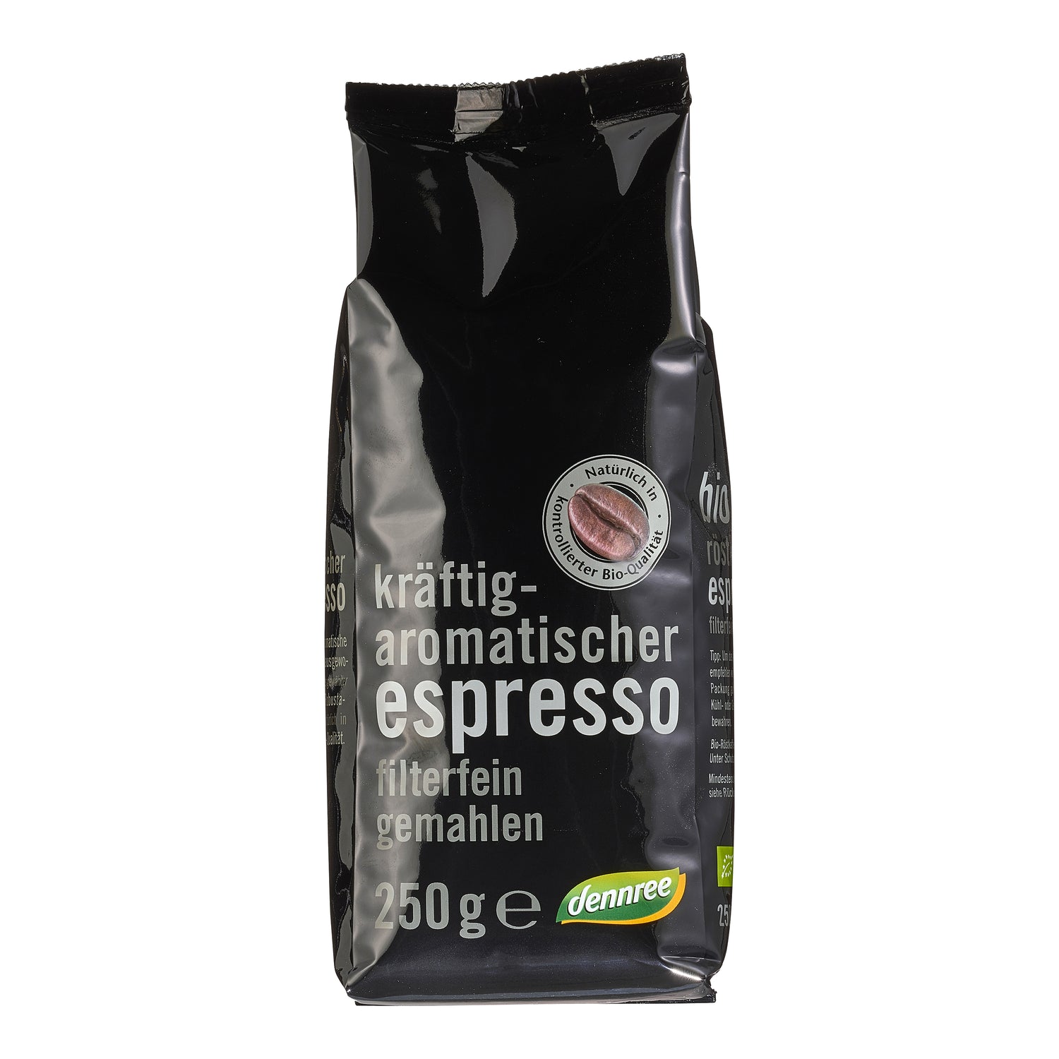 520025 Káva espresso jemně mletá 250 g BIO   DENNREE-1