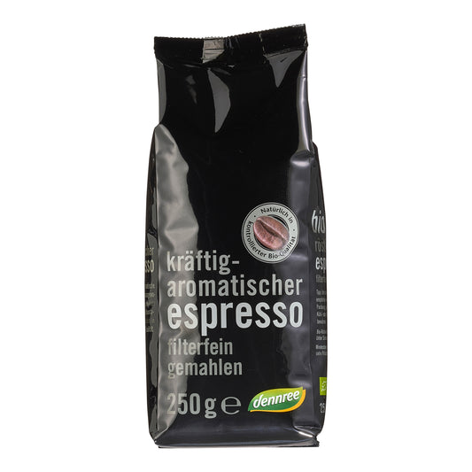 520025 Káva espresso jemně mletá 250 g BIO   DENNREE-1