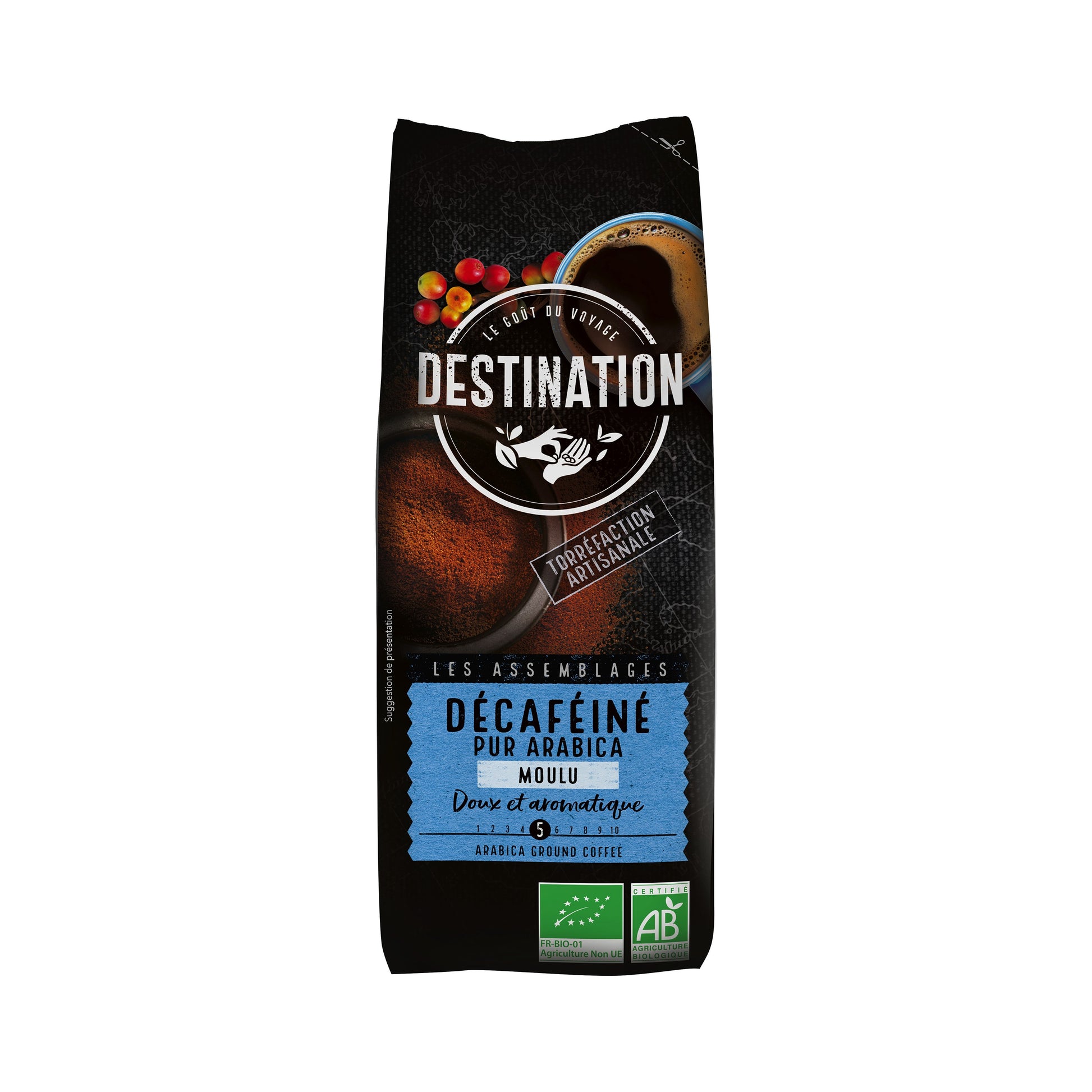 520044 Káva mletá bez kofeinu 100 % Arabika 250 g BIO   DESTINATION-1