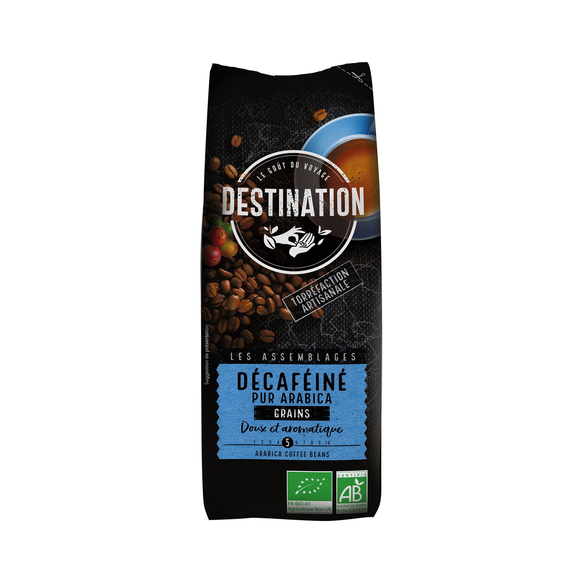 520049 Káva zrnková  bez kofeinu 100 % Arabika 250 g BIO   DESTINATION-1