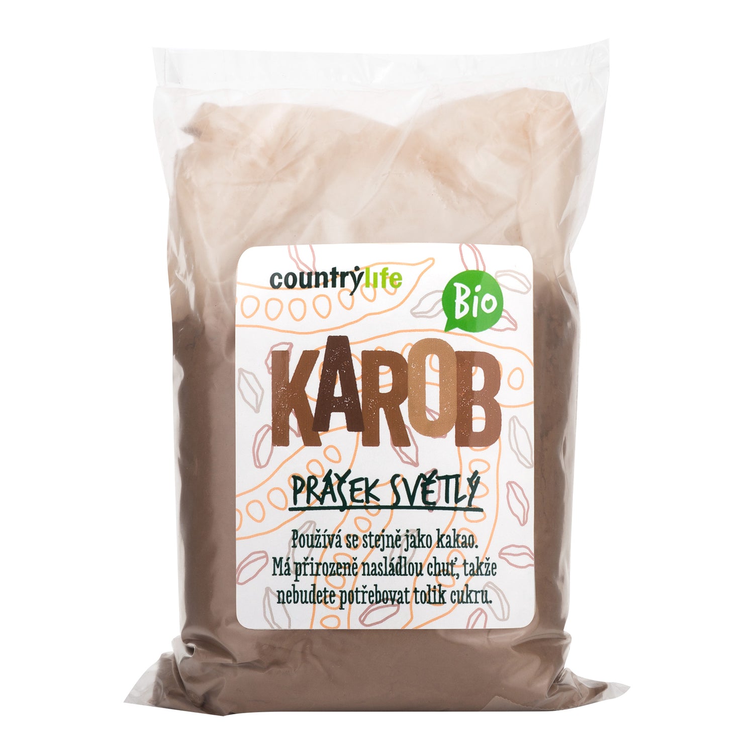 521003 Karobový prášek světlý 500 g BIO   COUNTRY LIFE-1