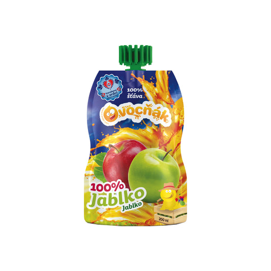 552077 Mošt ovocný jablko 100 % 200 ml   OVOCŇÁK-1