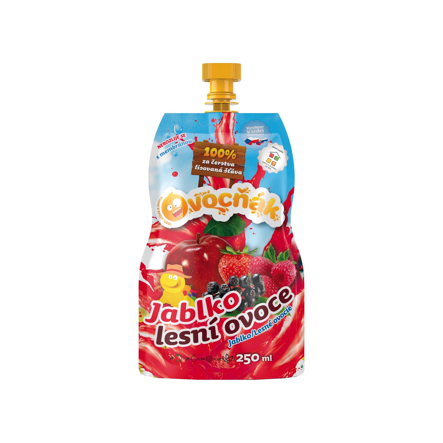 552084 Mošt ovocný jablko-lesní ovoce 250 ml   OVOCŇÁK-1