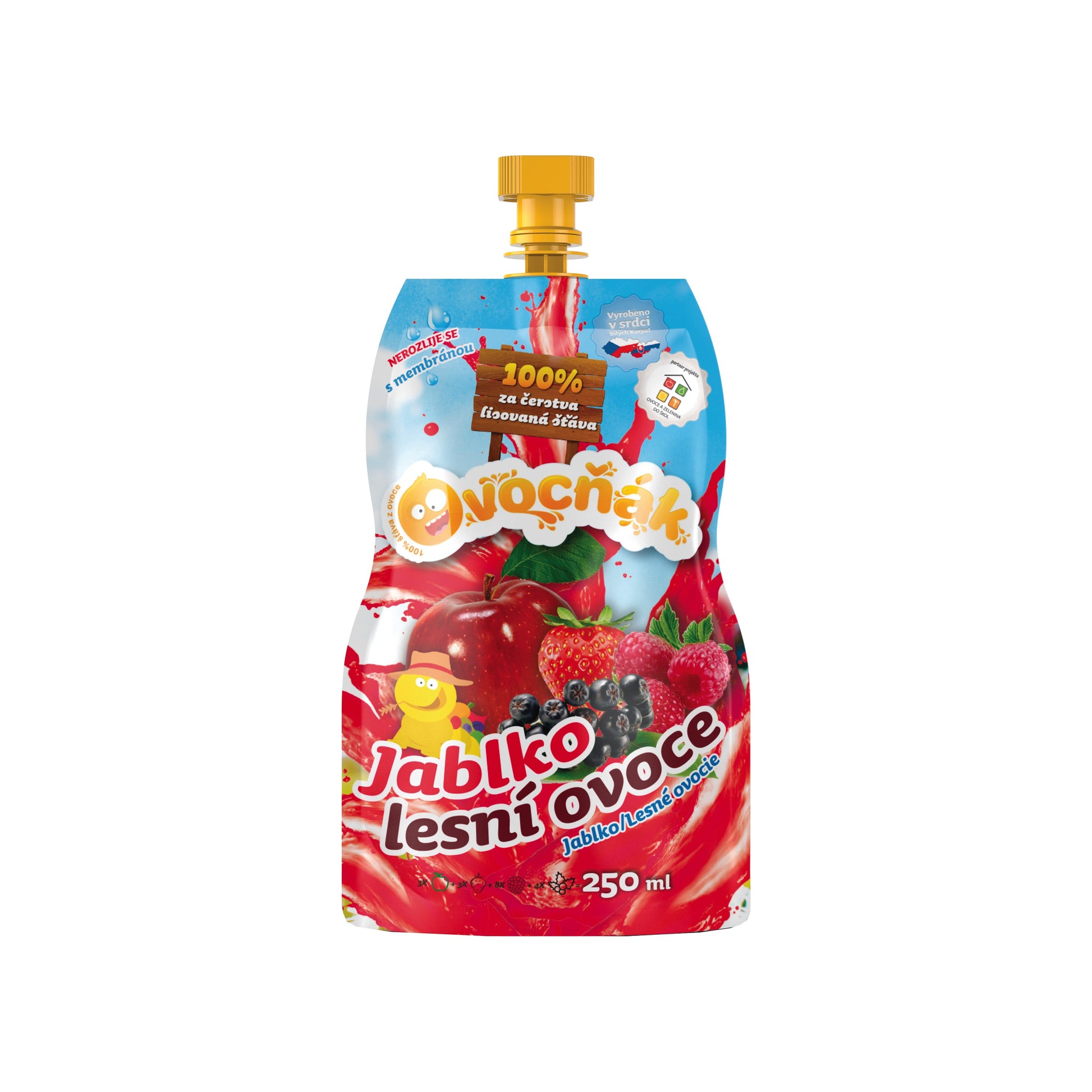 552084 Mošt ovocný jablko-lesní ovoce 250 ml   OVOCŇÁK-1