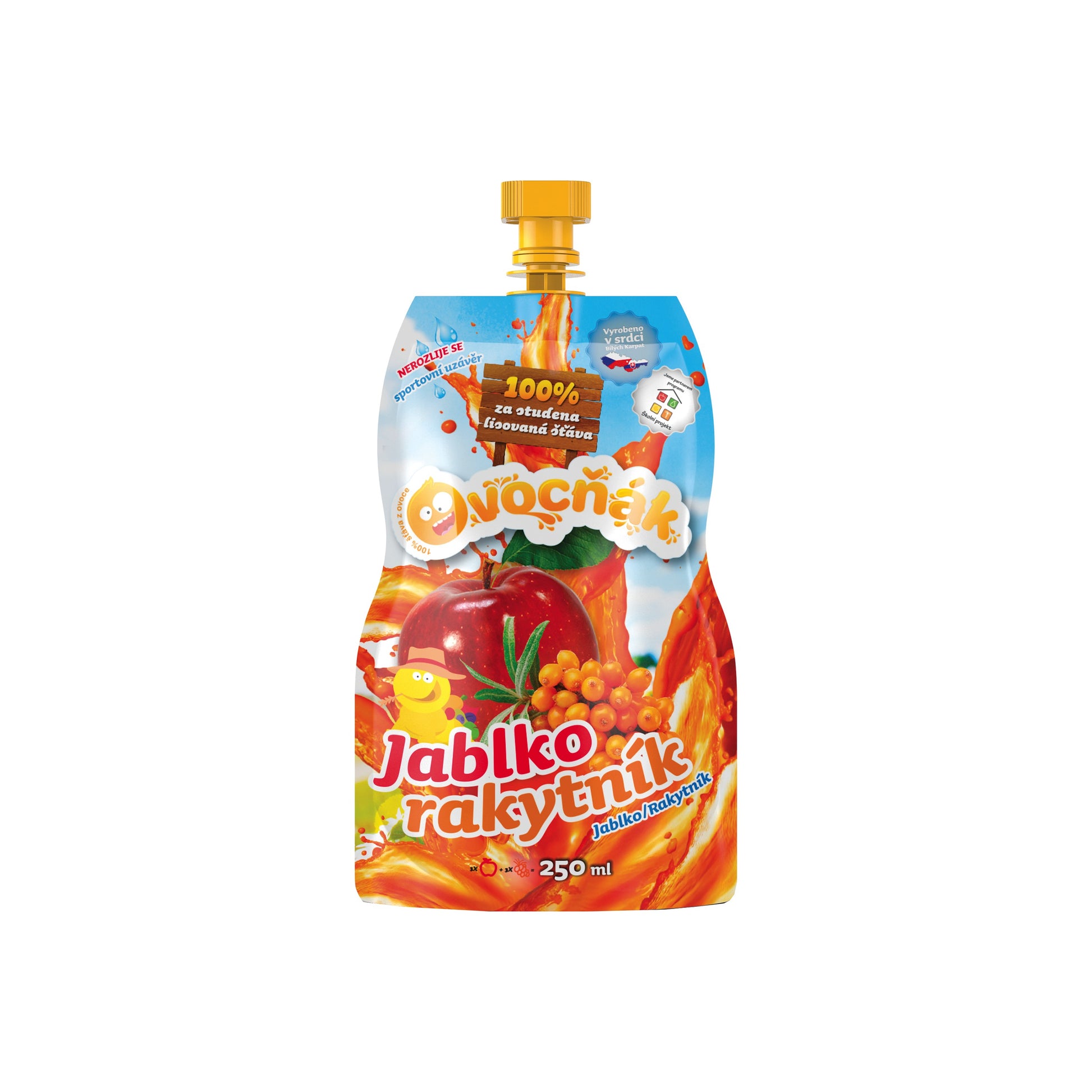 552085 Mošt ovocný jablko-rakytník 250 ml   OVOCŇÁK-1