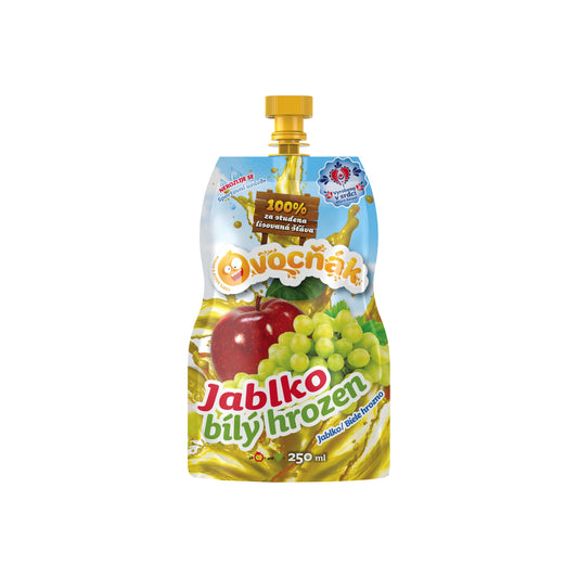 552088 Mošt ovocný jablko-bílý hrozen 250 ml   OVOCŇÁK-1