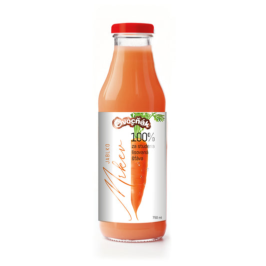 552106 Mošt ovocný jablko-mrkev sklo 750 ml   OVOCŇÁK-1
