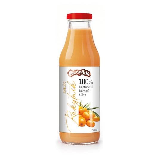 552109 Mošt ovocný jablko-rakytník sklo 750 ml   OVOCŇÁK-1