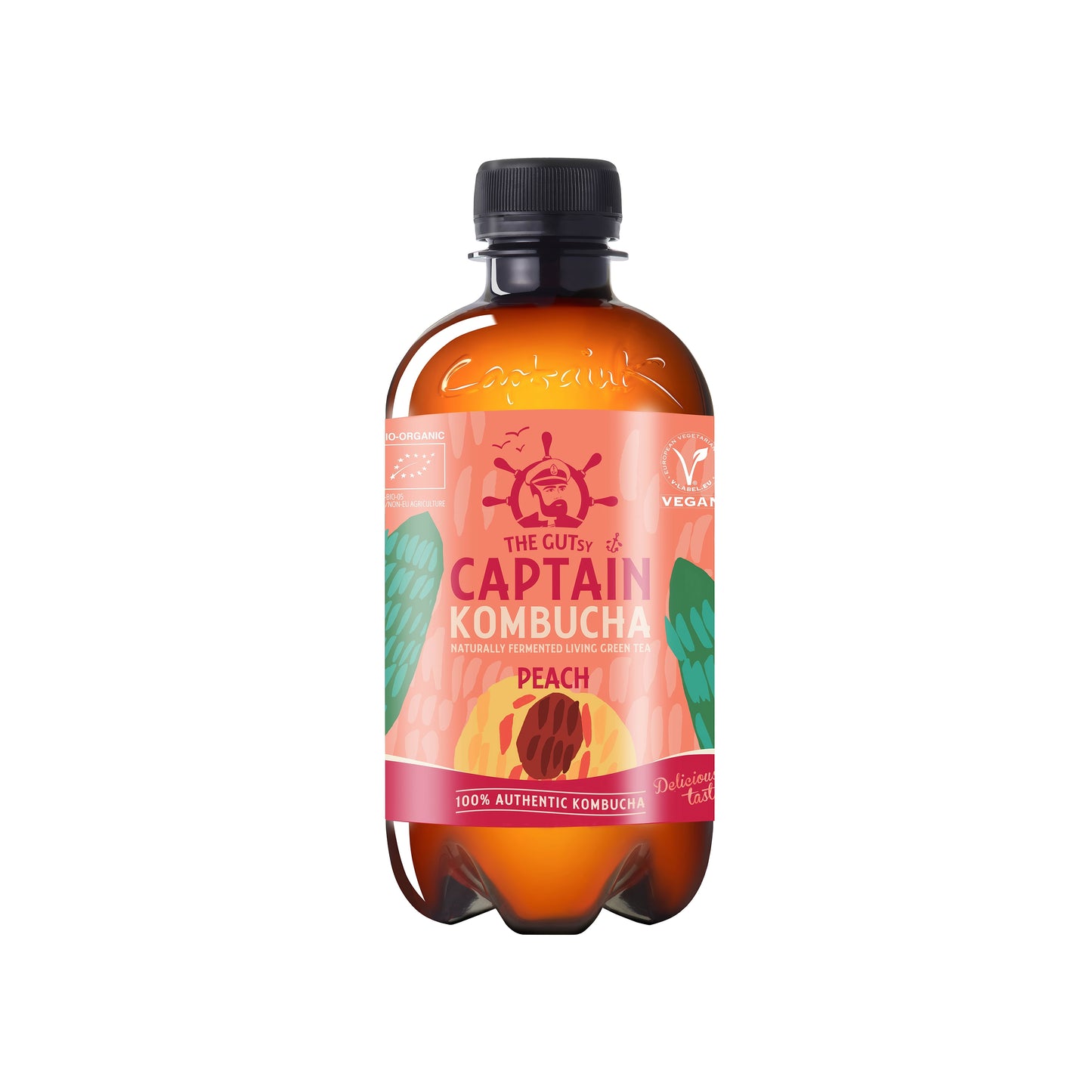 570089 Captain kombucha broskev 400 ml BIO   THE GUTSY-1
