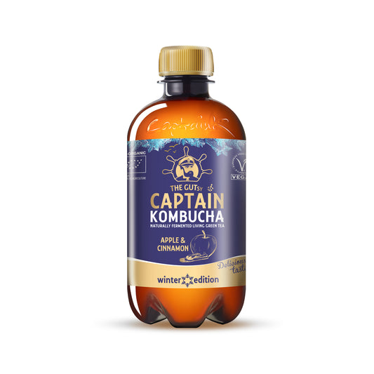 570098 Captain kombucha jablko a skořice zimní edice 400 ml BIO   THE GUTSY-1