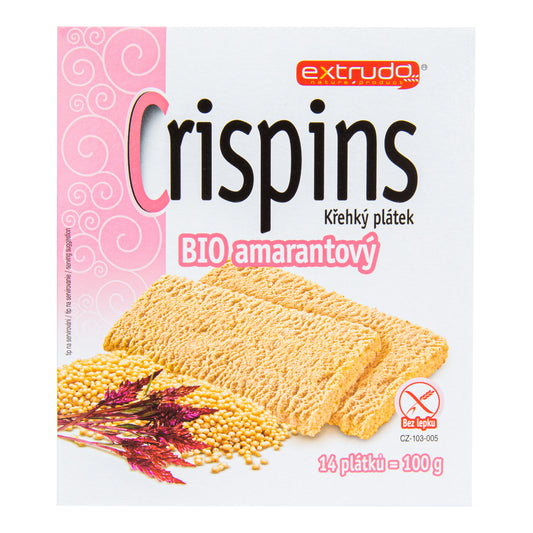610025 Chlebíček kukuřičný s amarantem Crispins bezlepkový 100 g BIO   EXTRUDO-2