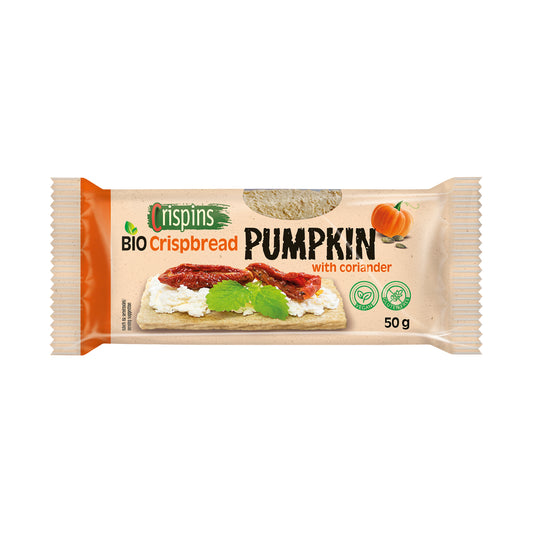 610073 Chlebíček dýňový s koriandrem Crispins 50 g BIO   EXTRUDO-1