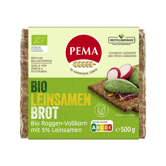 610083 Chléb žitný se lněným semínkem 500 g BIO   PEMA-1