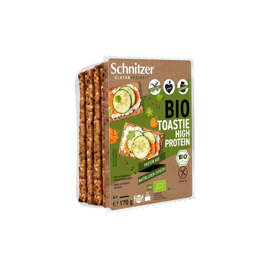 610097 Chléb toastový s vysokým obsahem bílkovin bezlepkový 170 g BIO   SCHNITZER -1