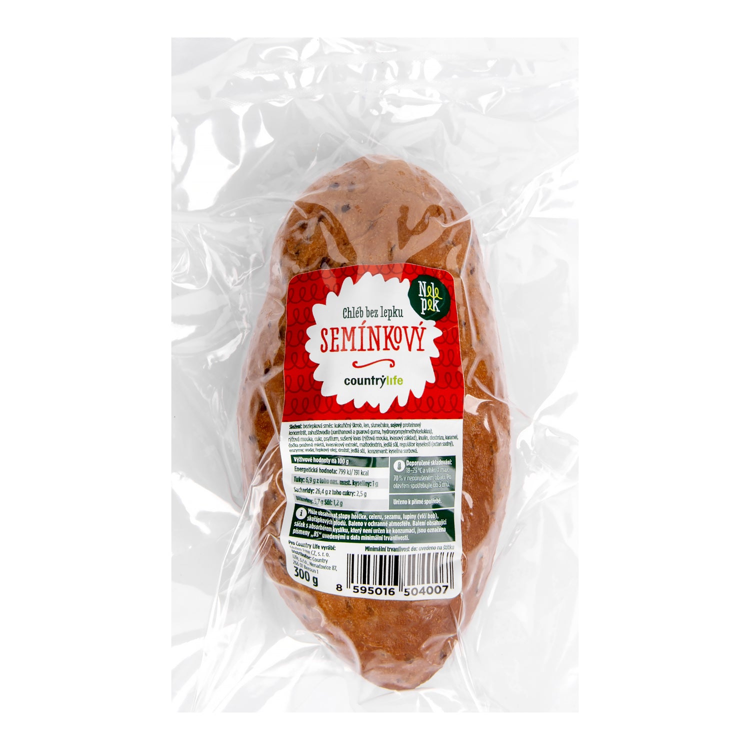 618004 Chléb se semínky bez lepku 300 g   NELEPEK   VO-1