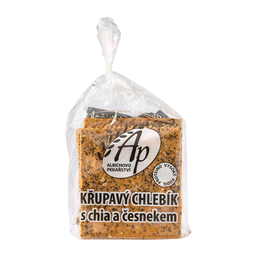 627142 Chléb křupavý s chia a česnekem 200 g   ALRICHOVO PEKAŘSTVÍ-1