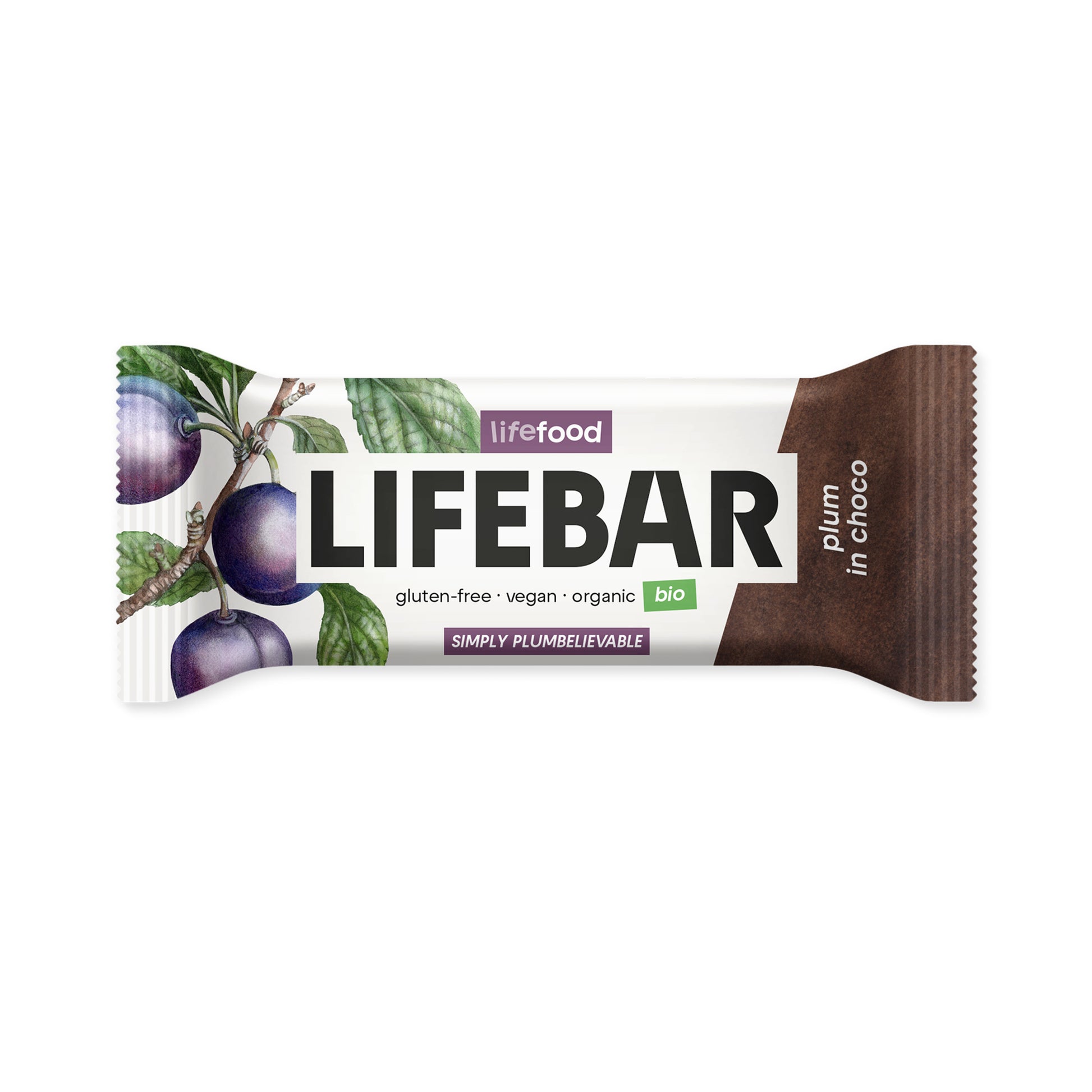 630225 Tyčinka Lifebar švestka v čokoládě 40 g BIO   LIFEFOOD-1
