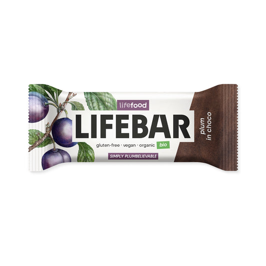 630225 Tyčinka Lifebar švestka v čokoládě 40 g BIO   LIFEFOOD-1
