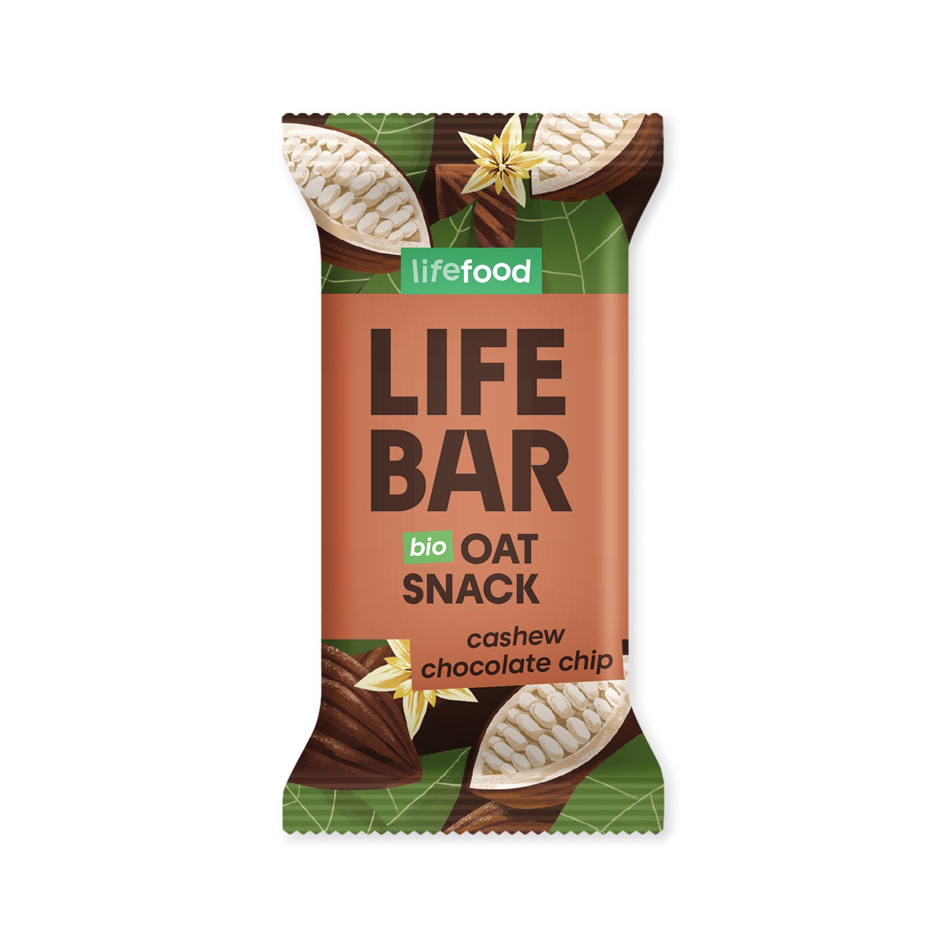 630251 Tyčinka Lifebar Oat snack s kešu a kousky čokolády 40 g BIO   LIFEFOOD-1