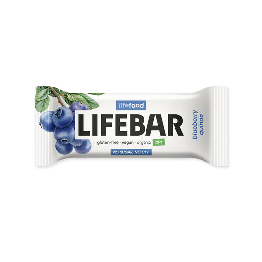 630286 Tyčinka Lifebar borůvková s quinoou RAW 40 g BIO   LIFEFOOD-1